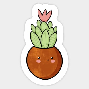 Cute kawaii cactus sticker Sticker